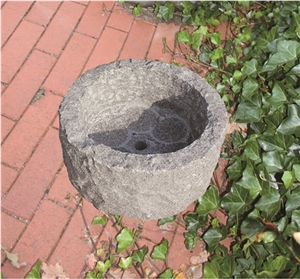 Garden Stone Flowerpot Statue, G383 Grey Granite Pot
