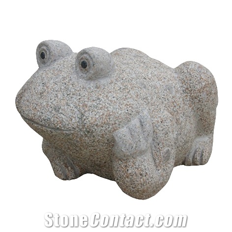 Handmade Natural Stone Animal Statue, G383 Grey Granite Statue