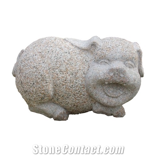 Outdoor Animal Stone Sculpture, G383 Grey Granite Sculpture