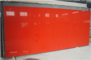 Red Artificial Engineered Quartz Stone