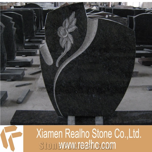 Angola Black Granite Headstone