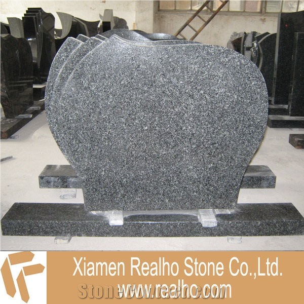 G654 Dark Granite Headstone, G654 Black Granite Headstone
