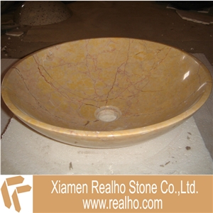 Round Marble Stone Sink, /pink Red Marble Sink