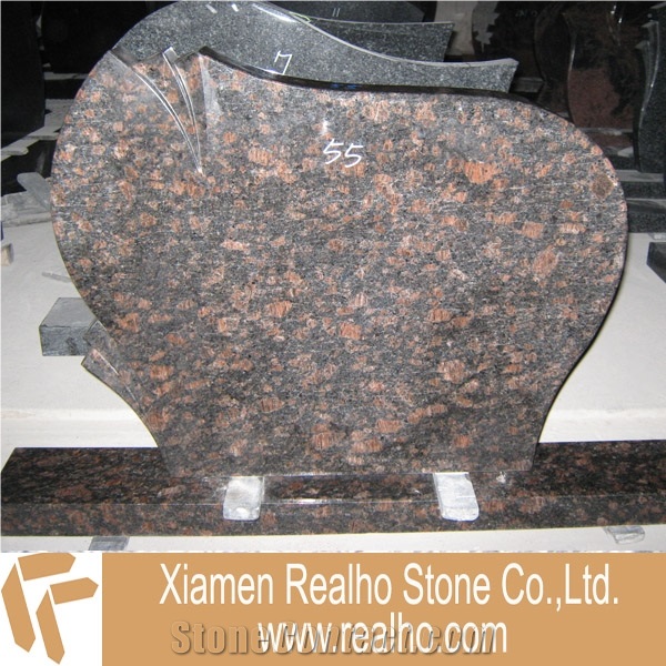 Tan Brown Tombestone Head, Granite Tombstone