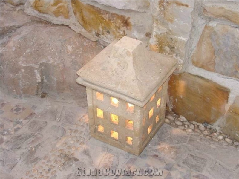 Lighting Units, Menia ,Loaloah ,Isis Fossil Beige Limestone Lanterns, Lamps