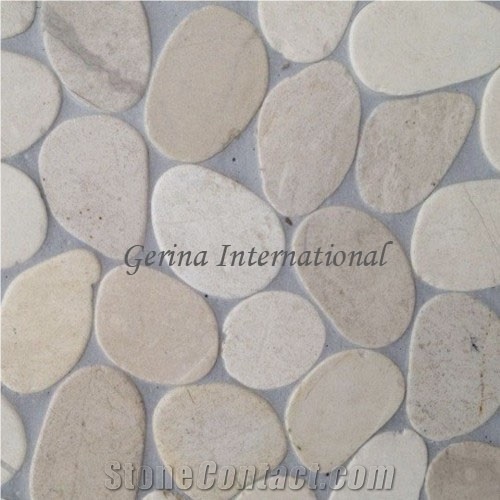 Pebble Stone Mosaic Tiles Cut Sliced