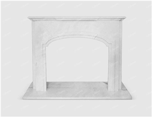 Fireplace Mantel with Hunan White Marble
