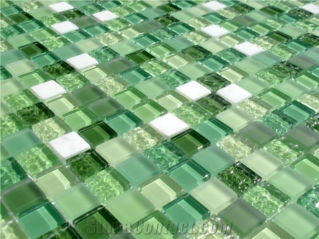 Green Glass & Stone Mosaic