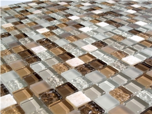 Taupe Glass & Stone Mix Mosaic