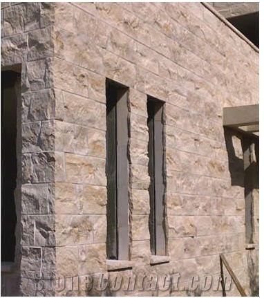 New Jerusalem Stone Split Face Without Chisel Mark, Yellow Limestone Building, Walling