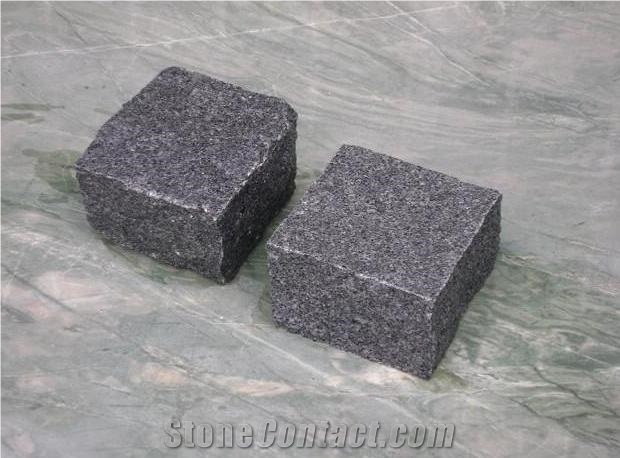 Dark Grey Granite G654 Cube Stone, G654 Black Granite Cube Stone