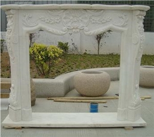White Marble Fireplace