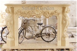 Smart Garden Fireplace; Fireplace, Yellow Marble Fireplace