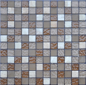 Cheap Beige Marble Glass Mosaic Tiles