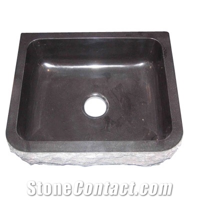 Cheap Mongolia Black Rectangular Granite Sink