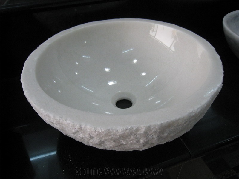 Crystal White Mrable Sink, White Marble Sink