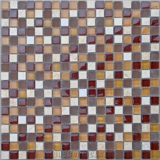 Selvia Beige Marble Glass Mosaics Tiles