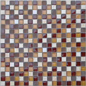 Selvia Beige Marble Glass Mosaics Tiles