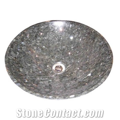 Silver Pearl Granite Stone Vessel Sink, Blue Granite Vessel Sink