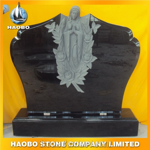 Carving Headstone Black Granite Monument
