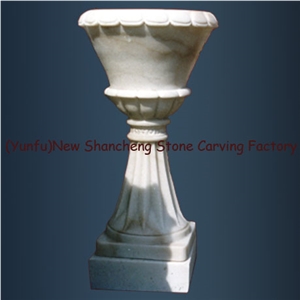 White Marble Flower Pot