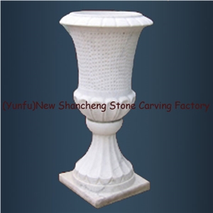 White Marble Flower Pot
