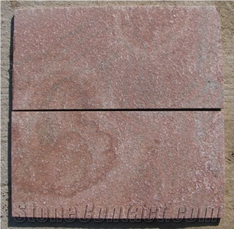 Red Quartzite Flamed Tiles