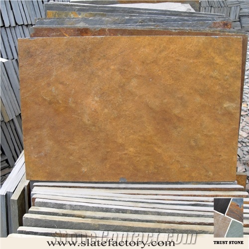 Golden Slate Tile for Wall Cladding, China Yellow Slate