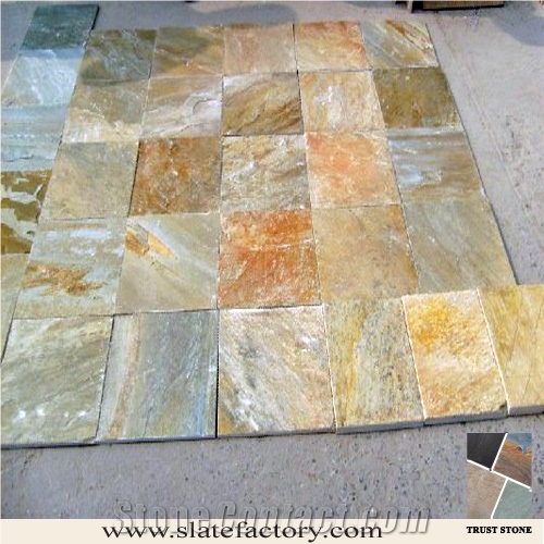 Natural Quartzite Floor Tiles, Multicolor Quartzite Tiles