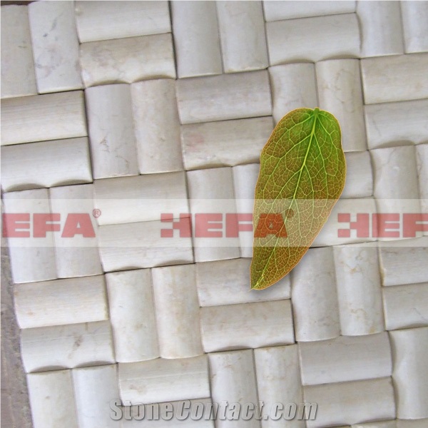 Beige Design Of Wall Tiles XMD021PS, Perlato Svevo Beige Marble Mosaic