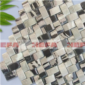 Black and White Marble Mosaic Floor Tile XMD007J3