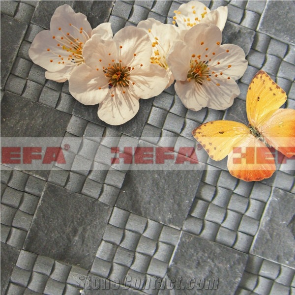 Deep Grey Cheap Slate Flooring Tile XMD009A, Esite Grey Slate Mosaic