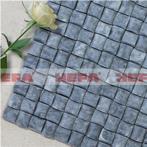 Deep Grey Flower Pattern Mosaic Border XMD008A, Grey Limestone Mosaic