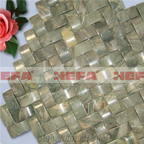 Green and Red Marble Mosaic Square Pattern XMD007J
