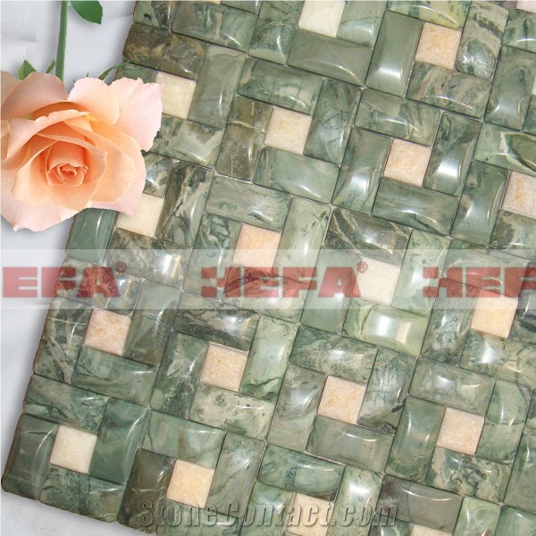 Green and Red Tiles for Sale XMD012JR, Hua an Jade ,Rose Marble Mosaic
