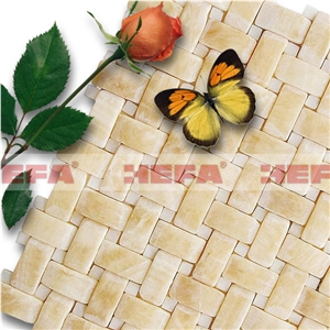 Onyx Shaped Mosaic Tiles XMD011OF, ,Saina Yellow Onyx Mosaic