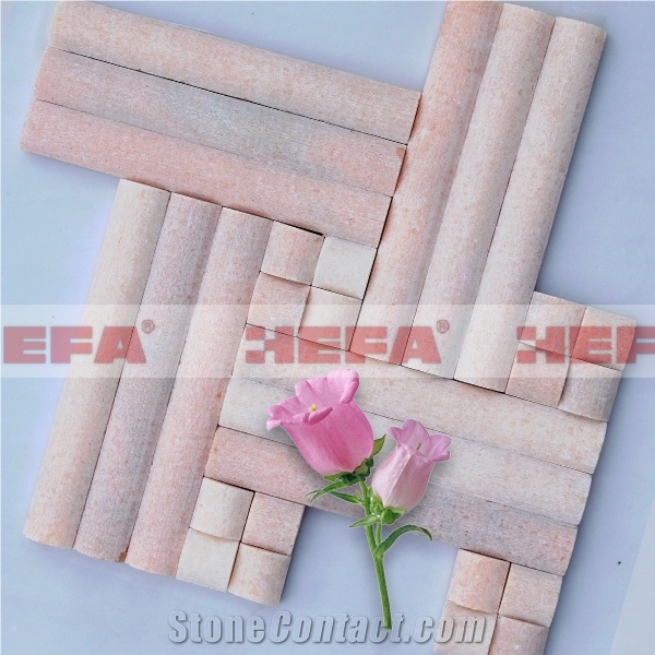 Pink Living Room Wall Tile XMD019R, Rose Pink Marble Mosaic
