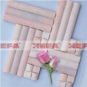 Pink Living Room Wall Tile XMD019R, Rose Pink Marble Mosaic