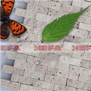 Travertine Mosaic Tile Borders XMD015T, Silver Grey Travertine Mosaic