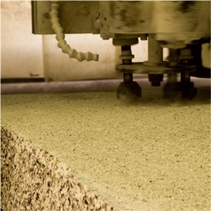 Bush Hammered Granite Slabs, Conquistador Beige Granite