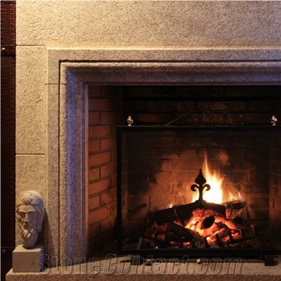 Fireplace, Crema Champan Beige Granite