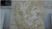 Marble Carved Embossment, Relief, Dionysos White Marble