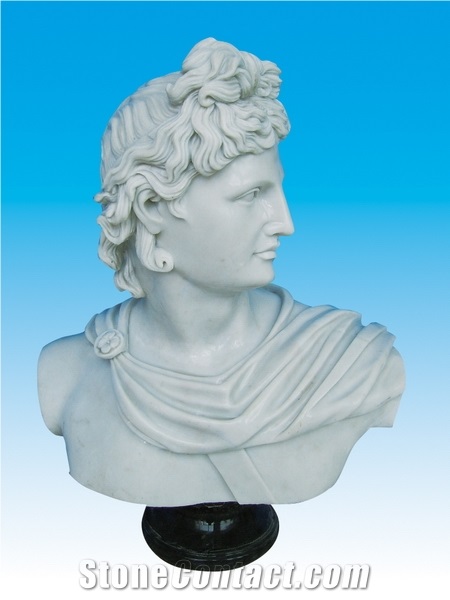 Marble Bust, White Marble Sculpture, Statue