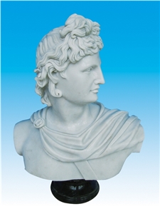 Marble Bust, White Marble Sculpture, Statue