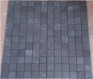 Himachal Black Mosaic Tile, Quartzite