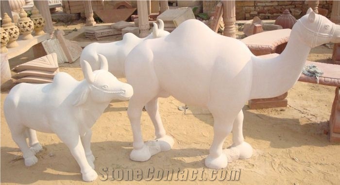 Beige Sandstone Animal Sculpture