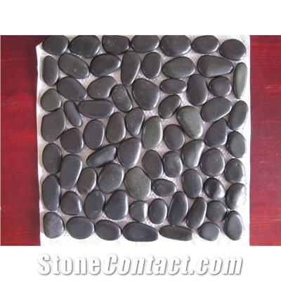 Small Shape Pebble Stone Black