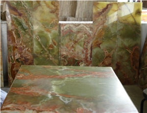 Multi Green Onyx Slab and Tile, Multicolor Green Onyx