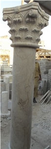Pedestal Pillar in Black Marble, Zebra Black Marble Home Decor