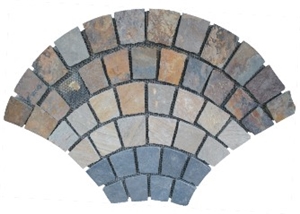 Slate Crazy Paving on Mesh